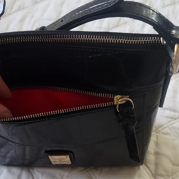 Dooney & Bourke Black Croc-Embossed Crossbody Bag - Picture 7 of 9